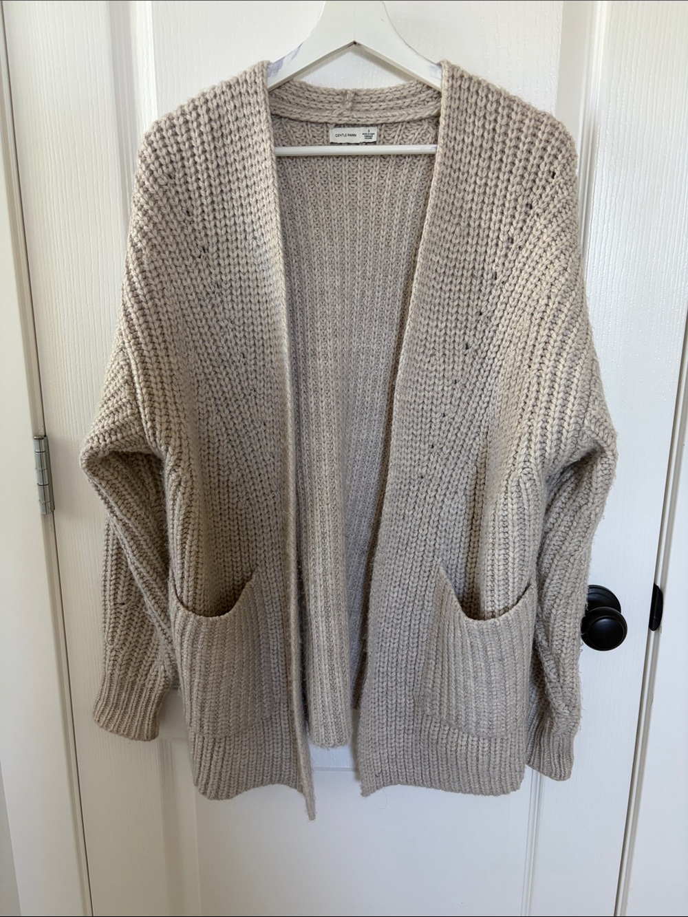 Gentle Fawn Chunky Knit Open-Front Grandpa Cardigan